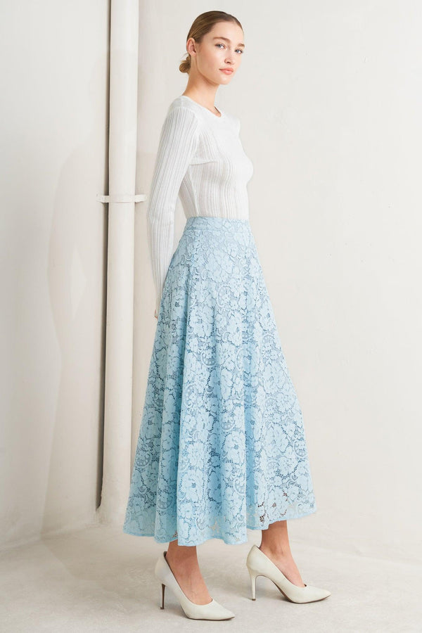 PURELY ROMANTIC WOVEN LACE MIDI SKIRT - Flying Tomato - SKIRTS - Freemarket