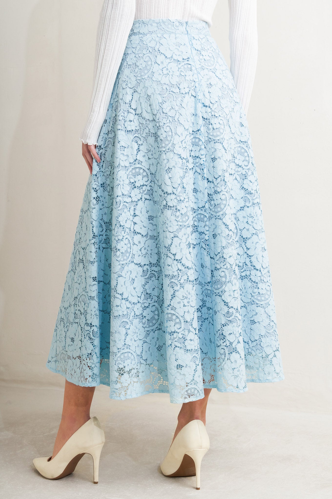 PURELY ROMANTIC WOVEN LACE MIDI SKIRT - Flying Tomato - SKIRTS - Freemarket