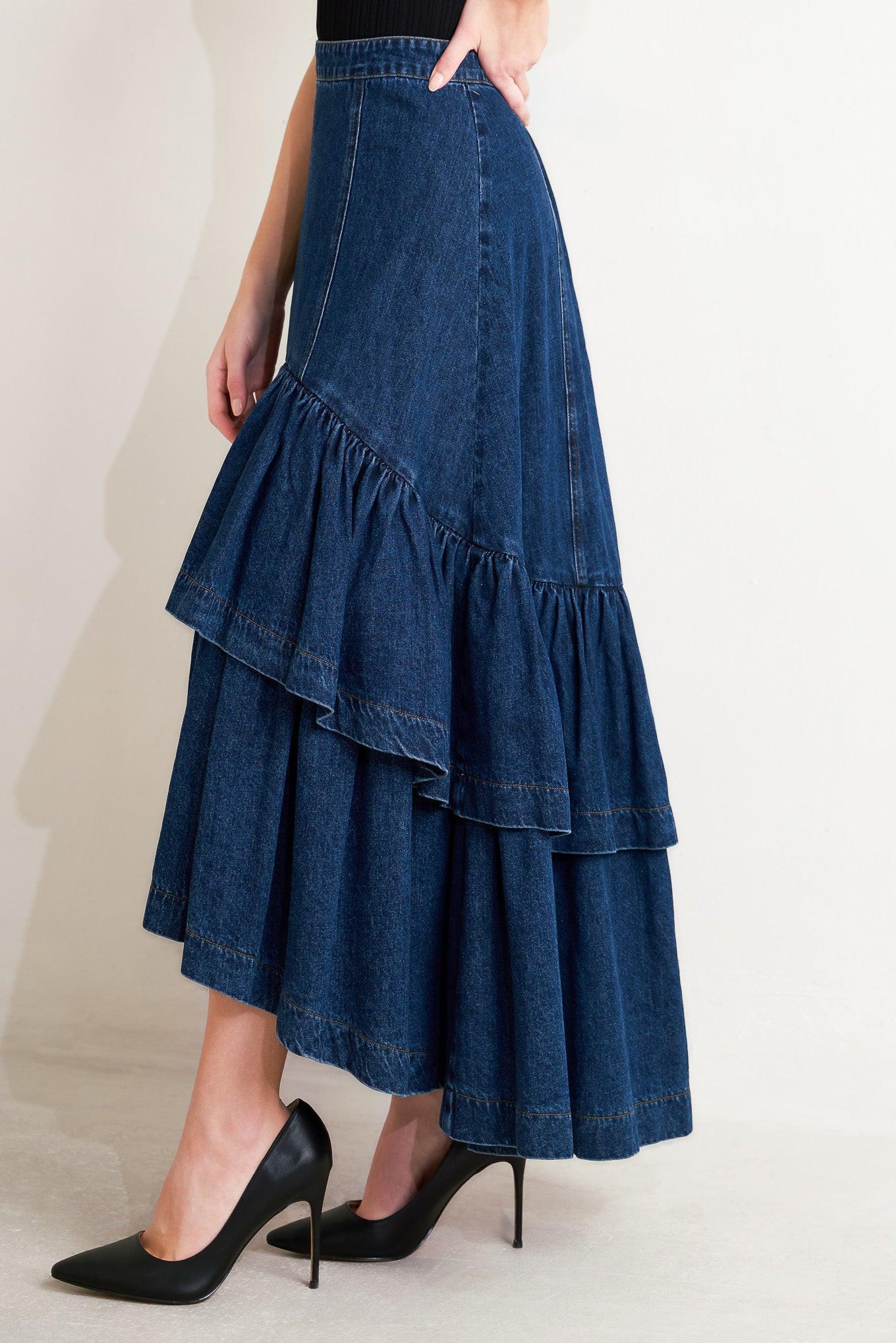 SUNDAY STROLL DENIM MAXI SKIRT l FREEMARKET – Flying Tomato