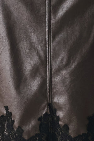 LACE AFTER DARK FAUX LEATHER PENCIL SKIRT