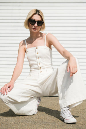 ROYAL AFFAIR WOVEN JUMPSUIT.