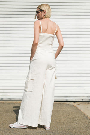ROYAL AFFAIR WOVEN JUMPSUIT.