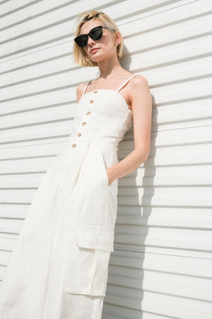 ROYAL AFFAIR WOVEN JUMPSUIT.