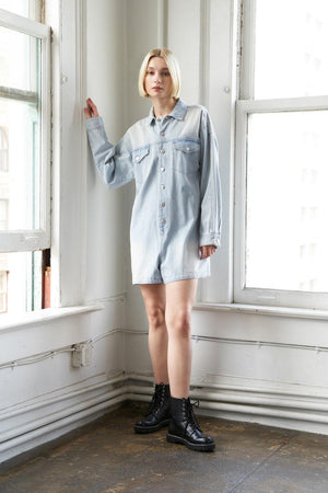 TURNING POINT DENIM ROMPER.