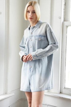 TURNING POINT DENIM ROMPER.