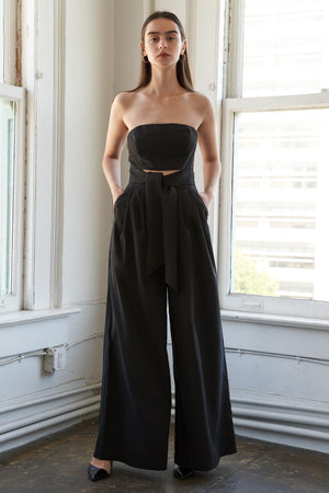 SPRINGTIME SERENADE WOVEN JUMPSUIT.