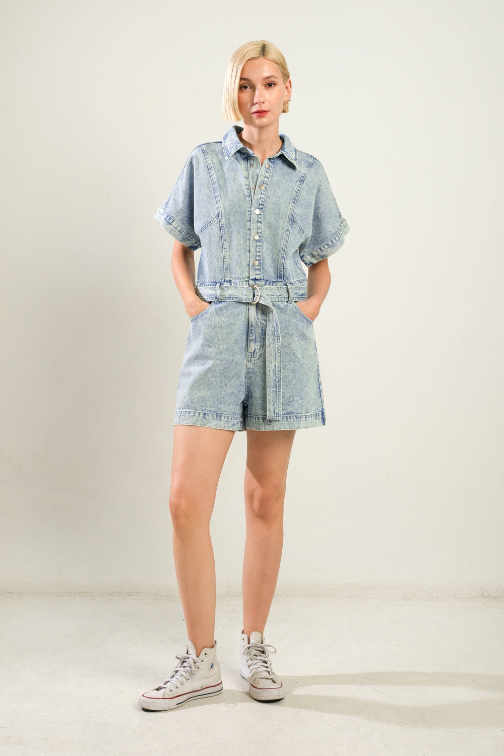 COUNTRYSIDE CHARM DENIM ROMPER