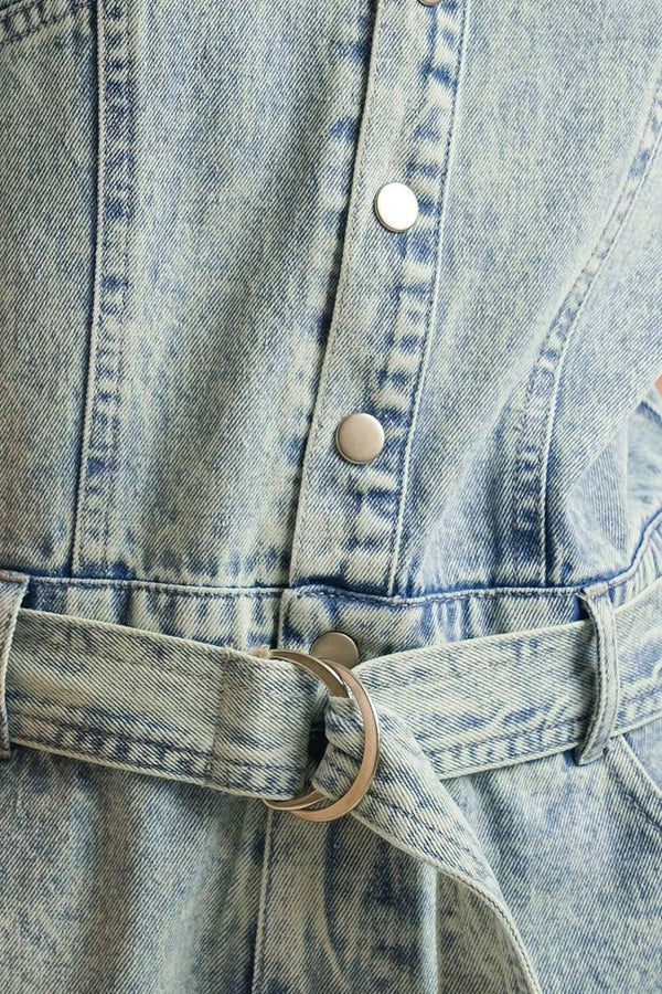 COUNTRYSIDE CHARM DENIM ROMPER.