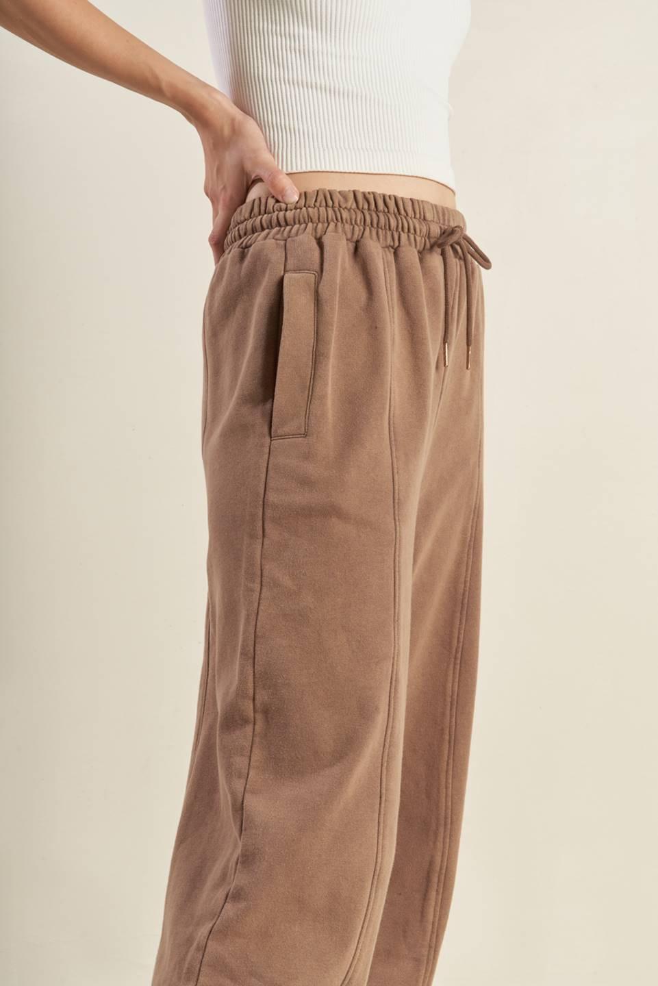 DELIGHTFUL DRAPE FRENCH TERRY JOGGER PANTS.