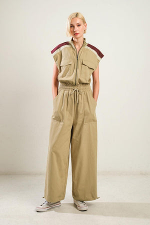 WAVE OF ELEGANCE WOVEN JUMPSUIT.