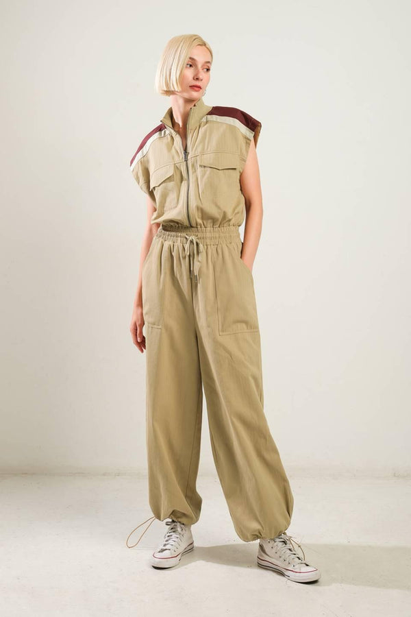 WAVE OF ELEGANCE WOVEN JUMPSUIT.