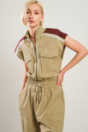 WAVE OF ELEGANCE WOVEN JUMPSUIT.