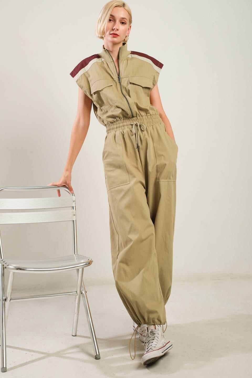 WAVE OF ELEGANCE WOVEN JUMPSUIT.