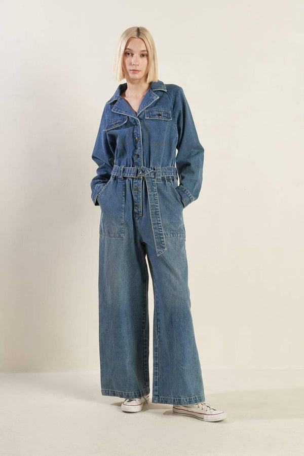 PERFECT MEET DENIM JUMPSUIT.