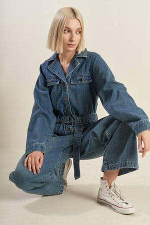 PERFECT MEET DENIM JUMPSUIT.