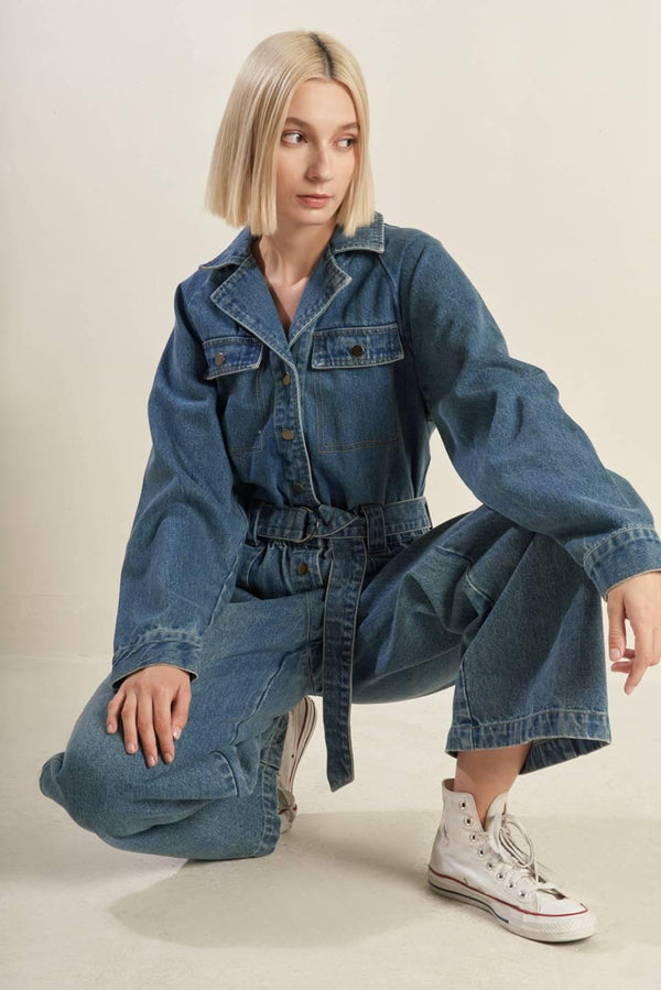 PERFECT MEET DENIM JUMPSUIT.