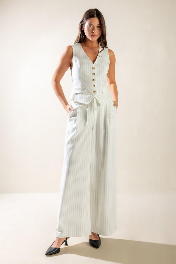 DINNER DATE WOVEN PANTS.