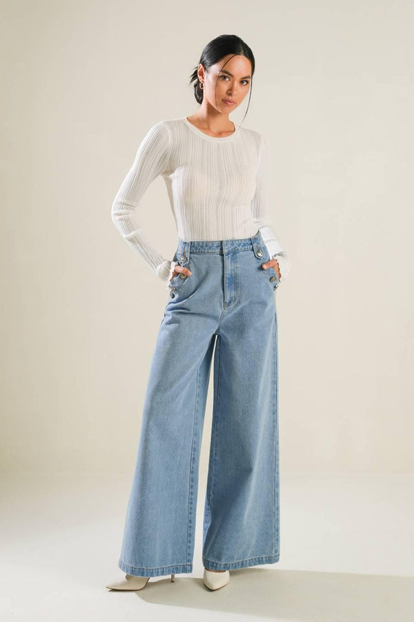 ADVENTURE AWAITS DENIM PANTS.