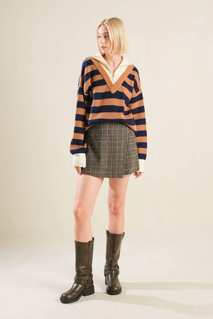 ETERNAL DEVOTION PLAID SKORT.