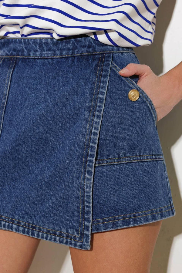 FOR A SECOND DENIM SKORT - Flying Tomato - SHORTS - Freemarket