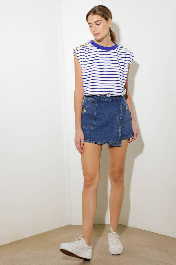 FOR A SECOND DENIM SKORT - Flying Tomato - SHORTS - Freemarket