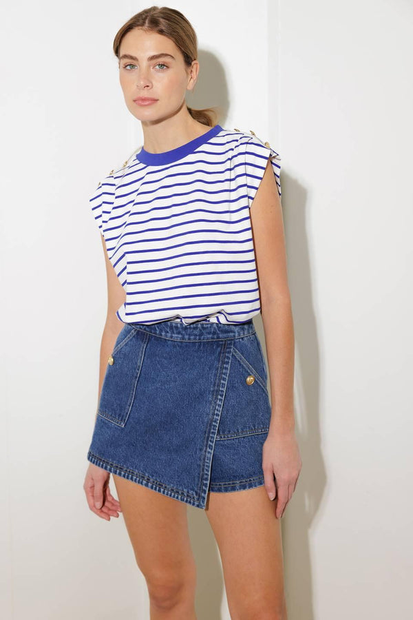 FOR A SECOND DENIM SKORT - Flying Tomato - SHORTS - Freemarket