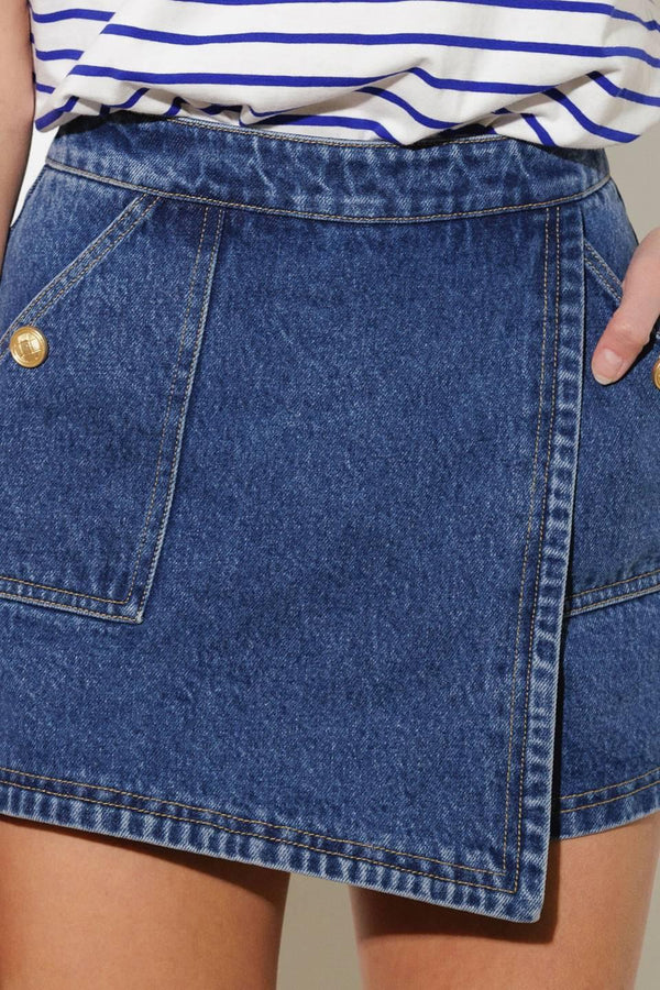 FOR A SECOND DENIM SKORT - Flying Tomato - SHORTS - Freemarket