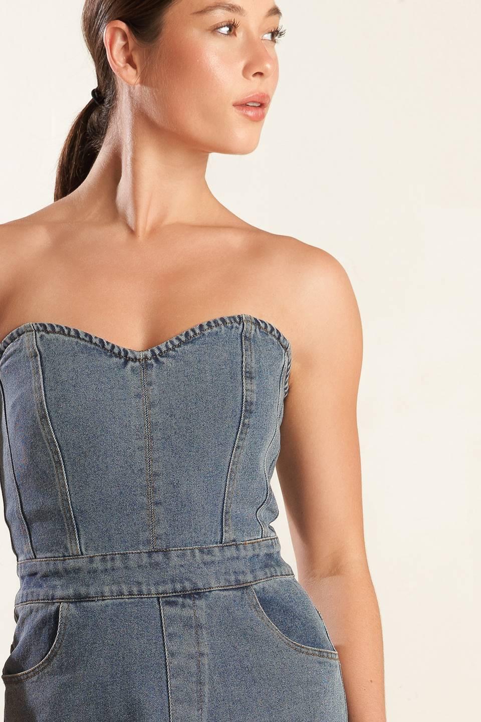 LOOK WHAT WE STARTED DENIM JUNPSUIT.