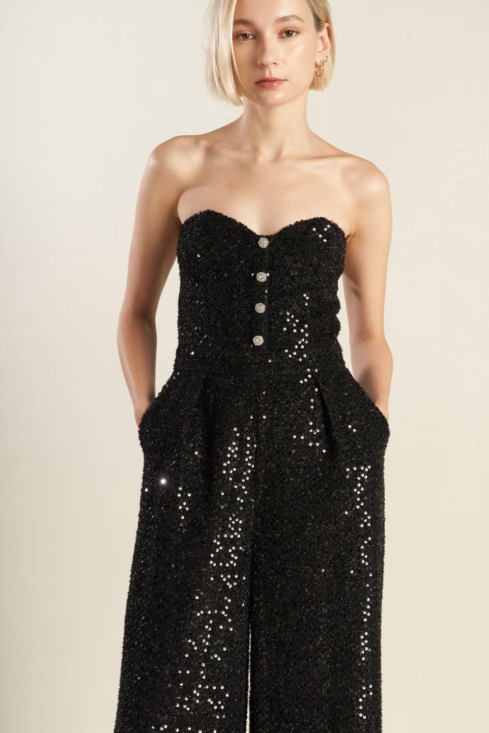 DOESN'T ADD UP SEQUIN JUMPSUIT.