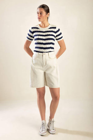 WATCHING THE WIND WOVEN BERMUDA SHORT - Flying Tomato - PANTS - Freemarket