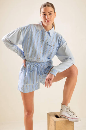 HOLD ME CLOSE WOVEN ROMPER.