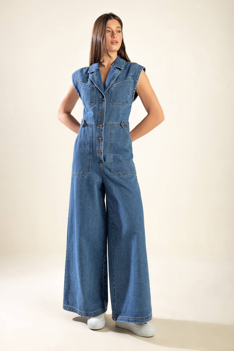 OVER YOU AGAIN DENIM JUMPSUIT