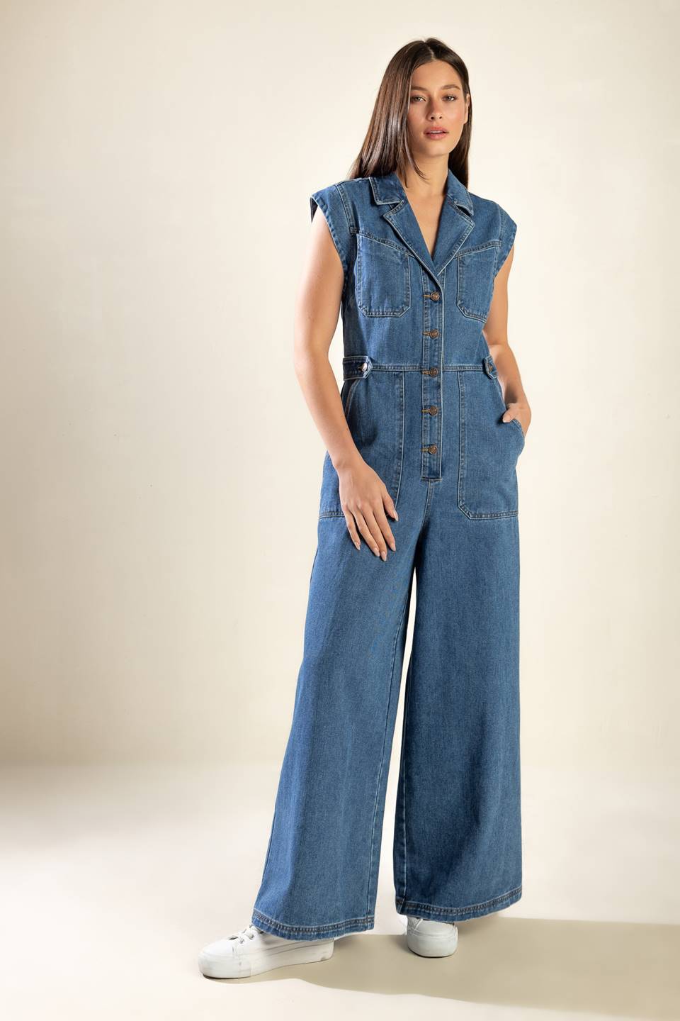 OVER YOU AGAIN DENIM JUMPSUIT