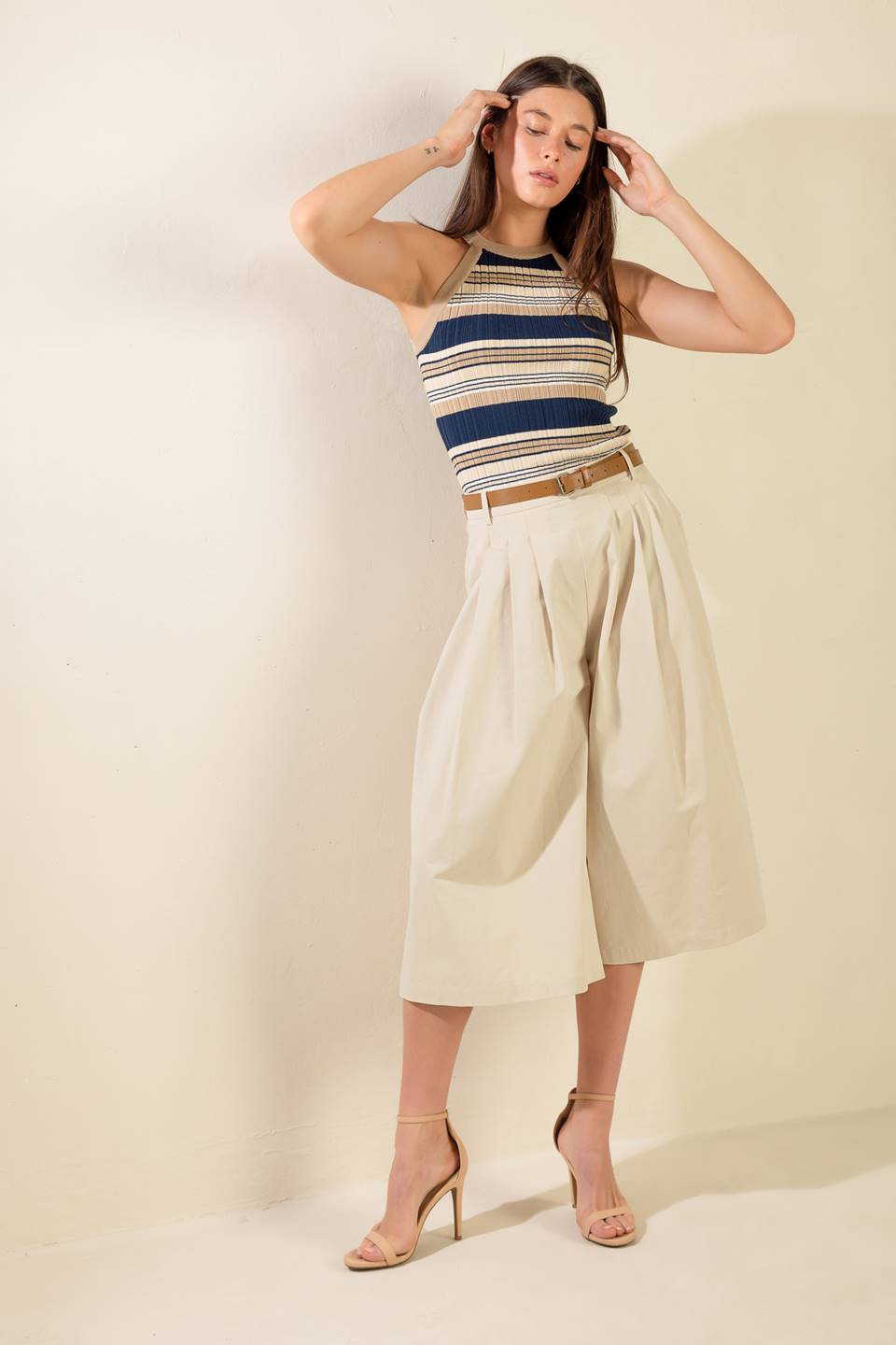 DRIFTING CURRENTS WOVEN CULOTTE PANTS