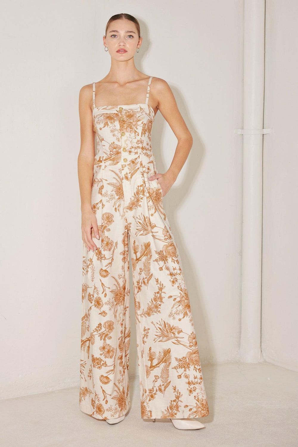 TUSCAN BOTANICA WOVEN JUMPSUIT.