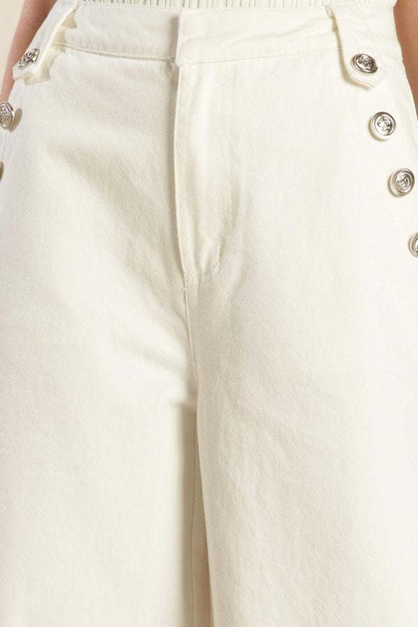 A solid woven pant featuring front closure, side pockets, and wide leg. Matching vest FJ1192

Details:

Self: 100% Cotton

Size &amp; Fit

- Model is 5`8" And Wearing Size Small
- Measurements Taken From Size Small
- Approx. Length: 44" Flying Tomato