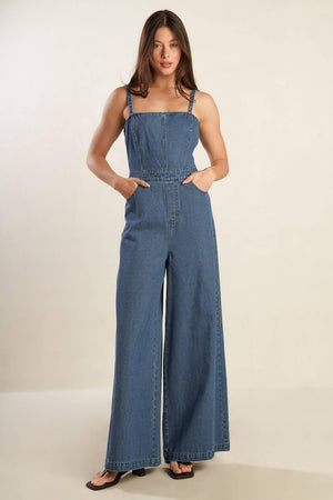 CLEAN GIRL DENIM JUMPSUIT.