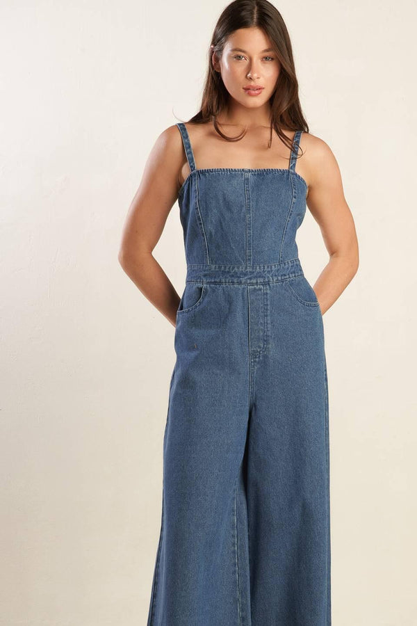 CLEAN GIRL DENIM JUMPSUIT.