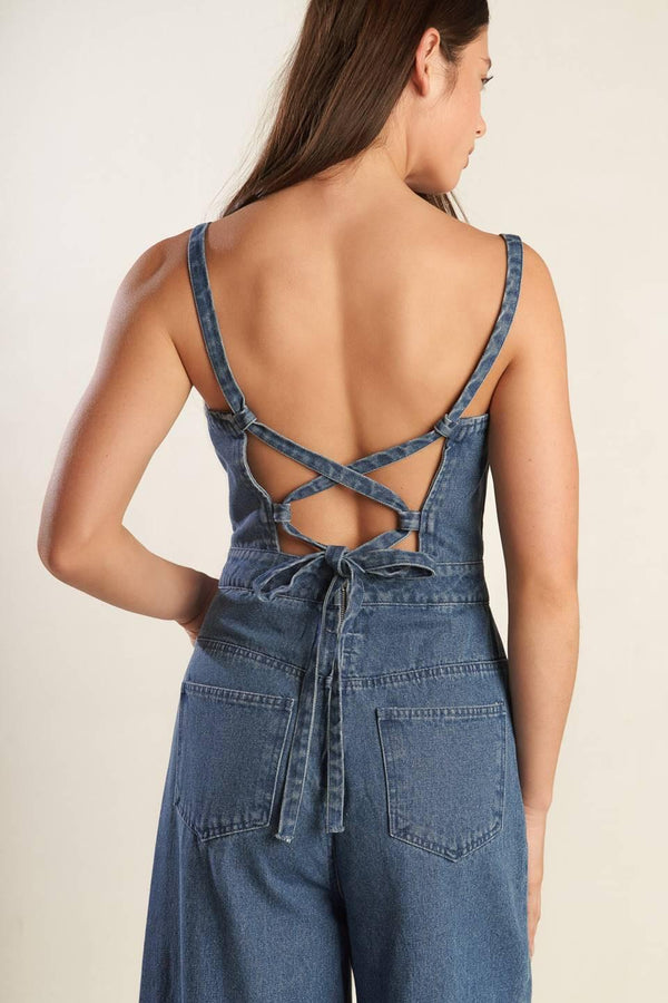 CLEAN GIRL DENIM JUMPSUIT.