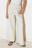 COFFEE RUN STRIPED WOVEN PANTS.