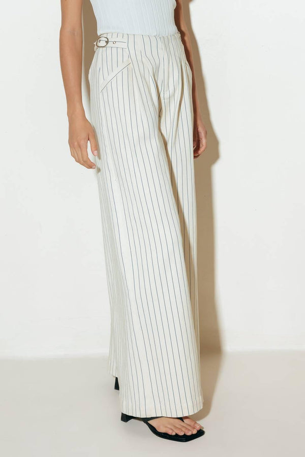 COFFEE RUN STRIPED WOVEN PANTS.