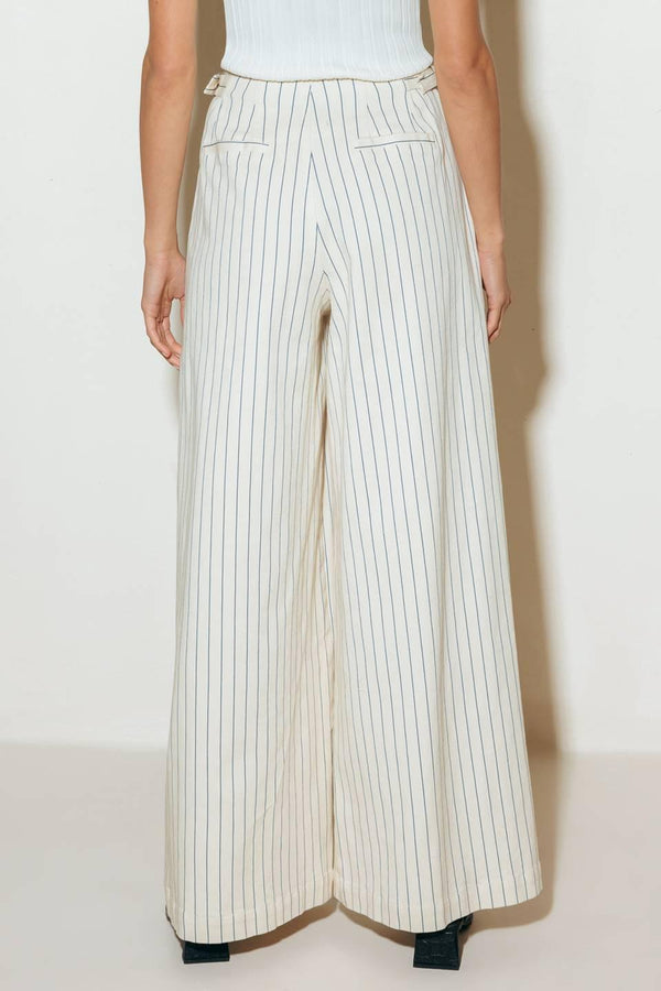 COFFEE RUN STRIPED WOVEN PANTS.