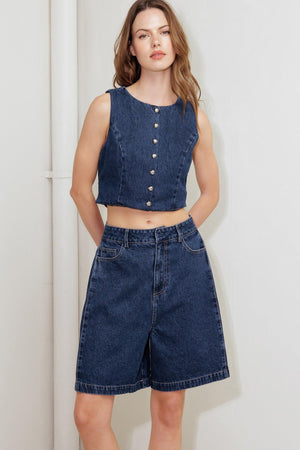 COFFEE PETAL DENIM SHORT.