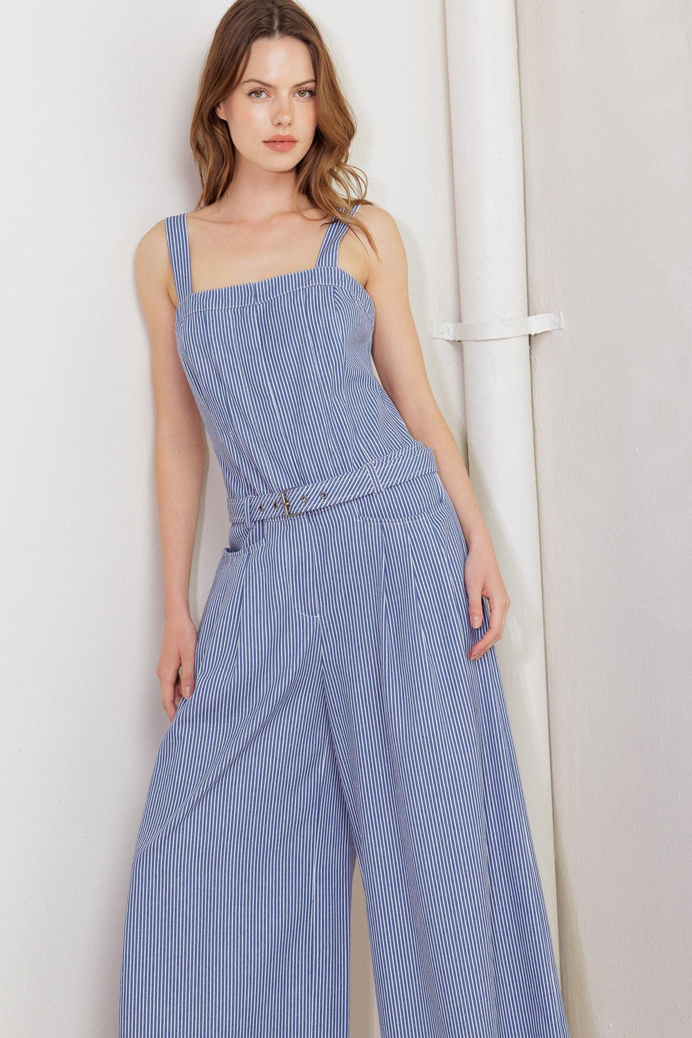 FRESH PETAL BLUE WOVEN JUMPSUIT.