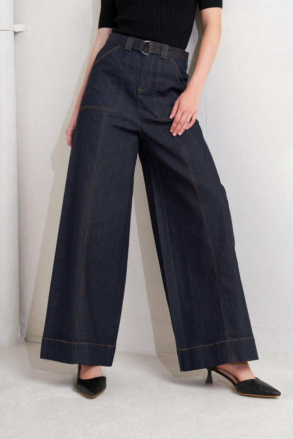 URBAN PANEL DENIM PANTS.