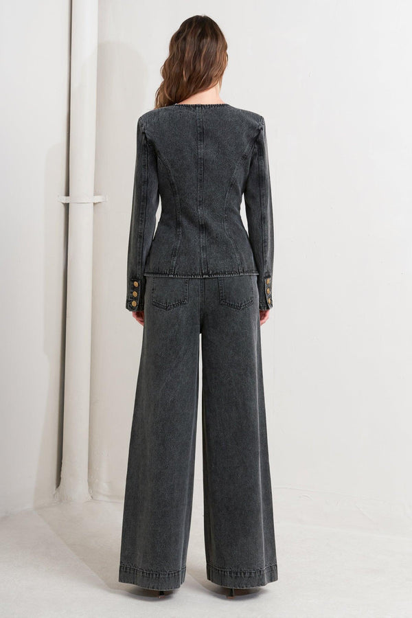 GRAPHITE MUSE DENIM PANTS.