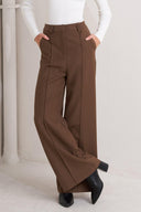 MONDAY FLOW BROWN WOVEN PANTS.