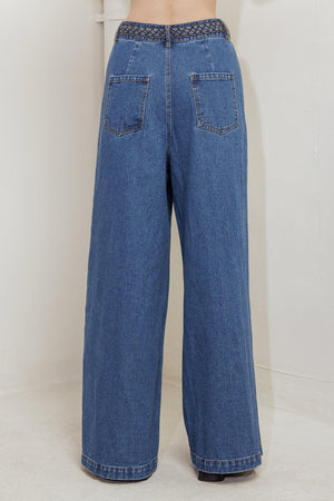 WESTERN RIVET DENIM PANTS.