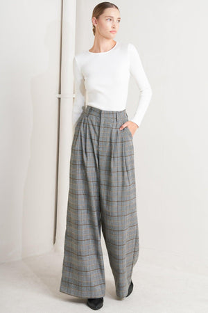 NEW AGE WOVEN PLAID PANTS.