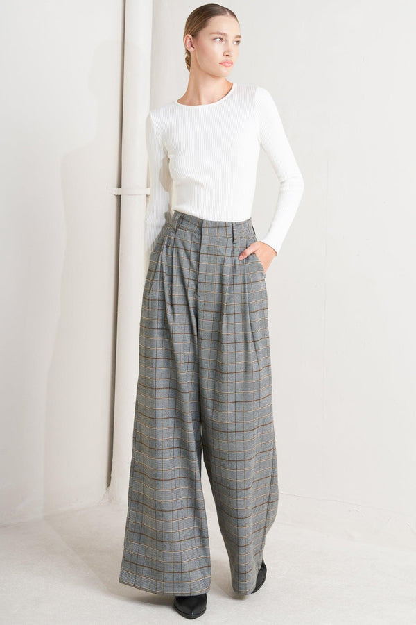 NEW AGE WOVEN PLAID PANTS.